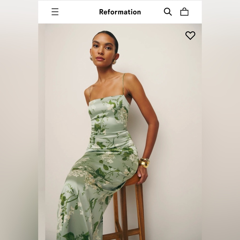 Reformation Frankie Silk Dress